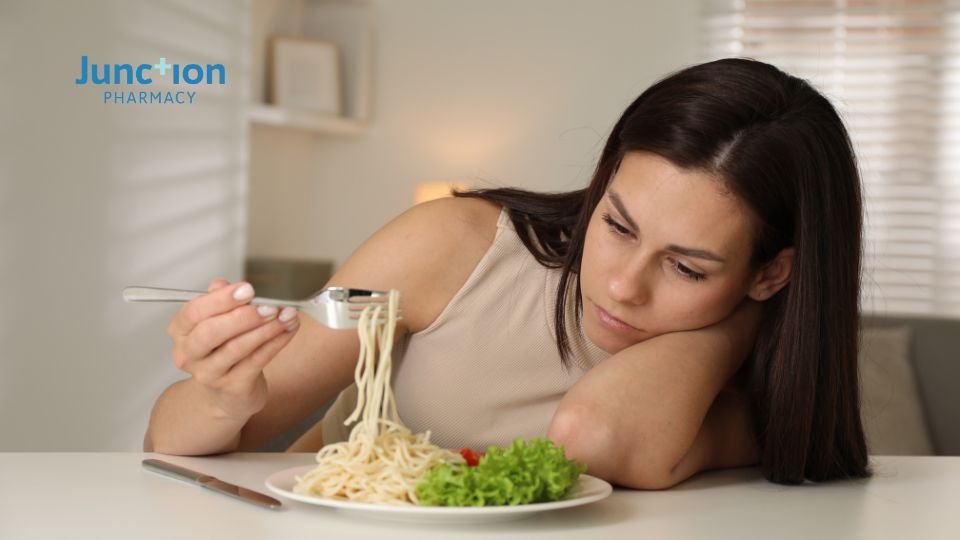Woman struggling with appetite