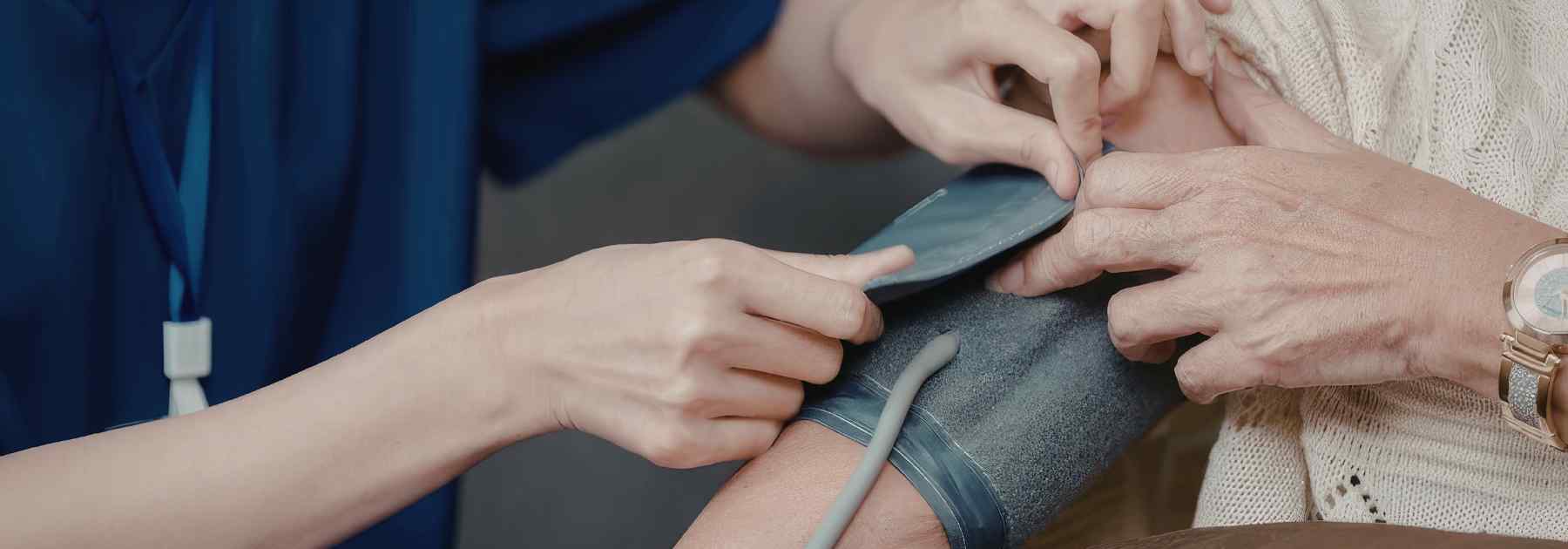 Close up blood pressure check