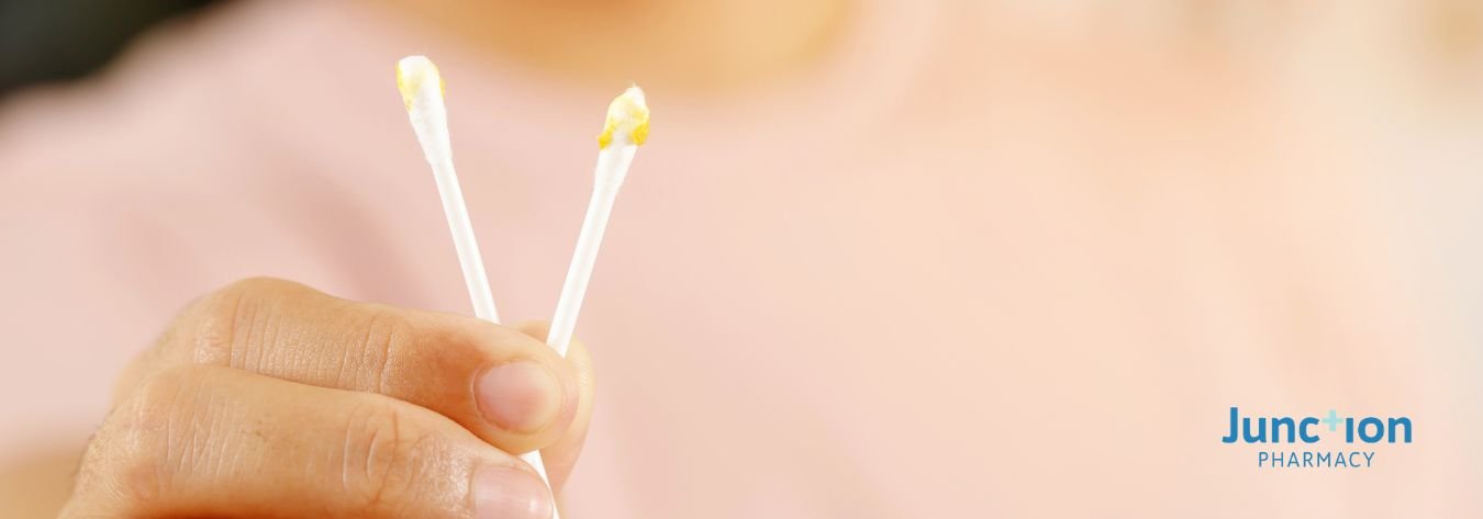 Earwax on crossed cotton buds