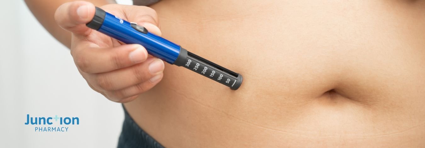 Stomach, injecting GLP-1 medication