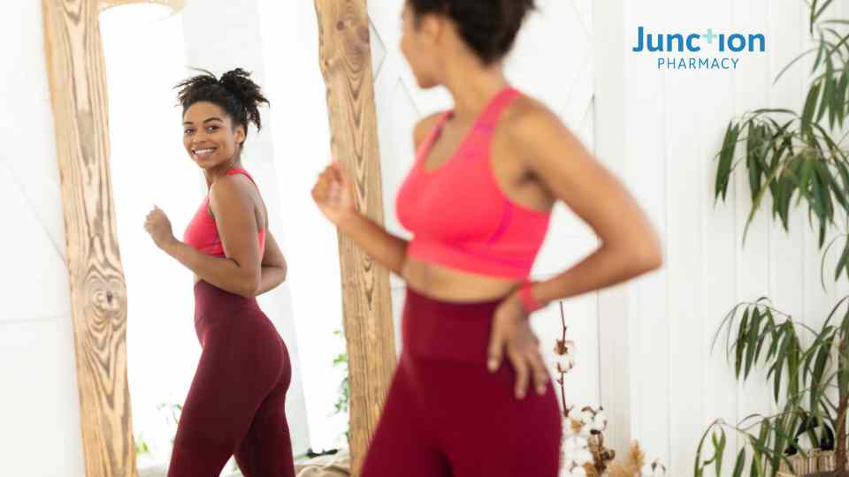 Looking at weight loss success in the mirror
