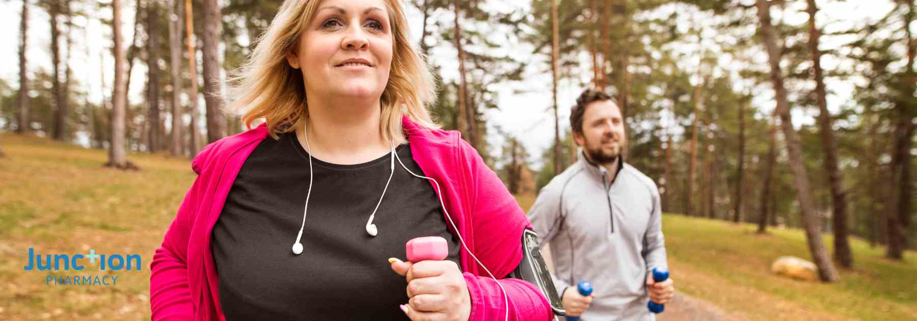 Overweight woman enjoying exercise to optimise the value of Wegovy